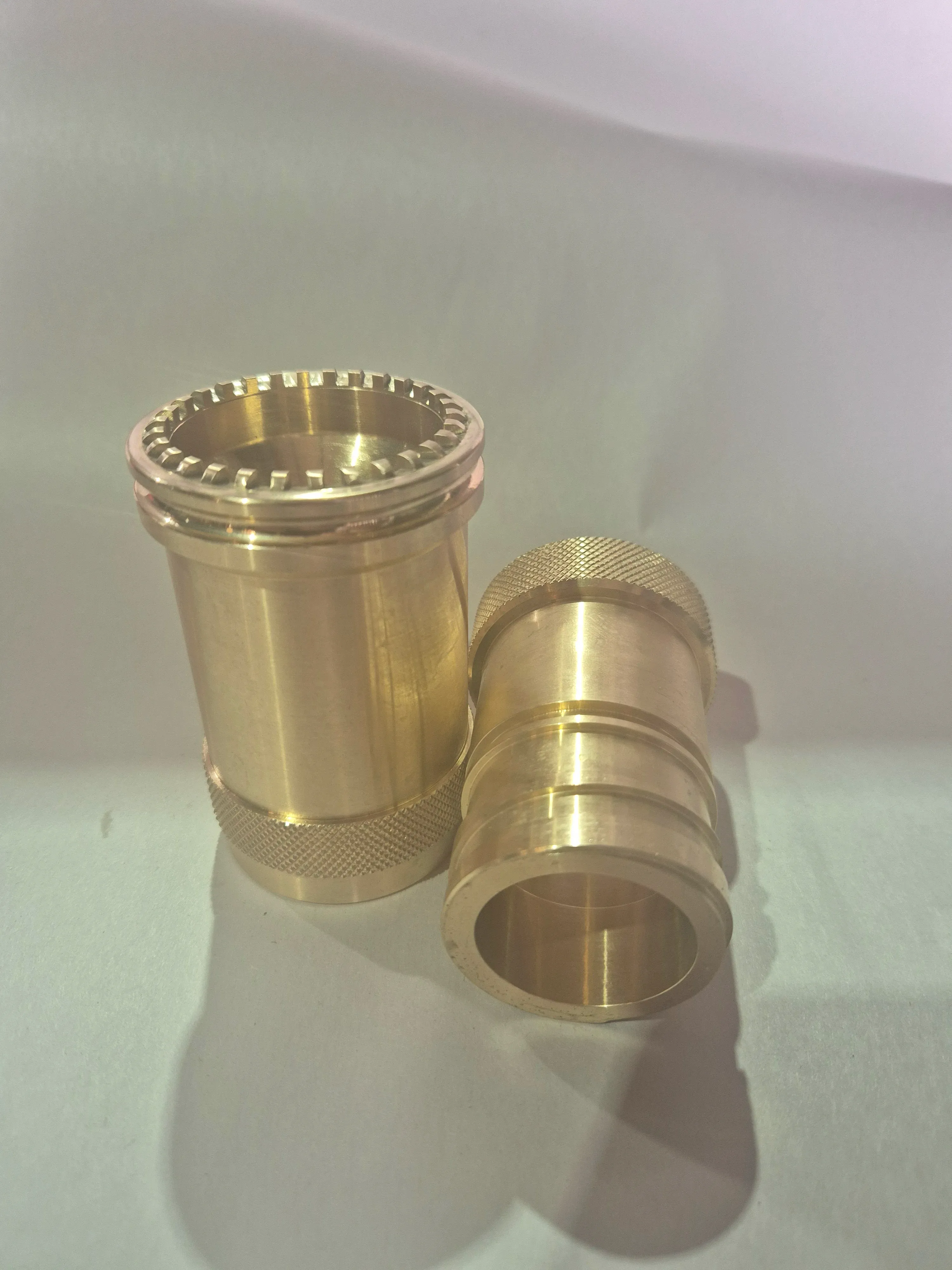 Knurled brass components turned from bar