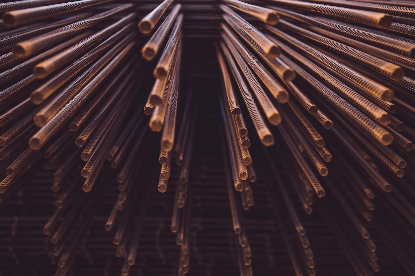 Bundle of polished metal rods
